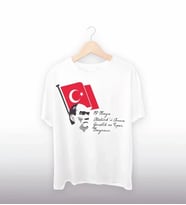 19 Mayıs Atatürkü Anma Gençlik Ve Spor Bayramı Baskılı Oversize T-shirt - Beyaz