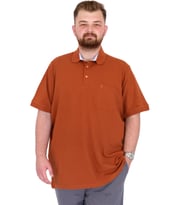 Mode XL Büyük Beden Erkek T-Shirt Polo Yaka Cepli Klasik Pike 20552 Tarçın