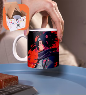 Japon Anime Sasuke Tasarımlı Porselen Kupa (Beyaz)