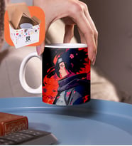 Japon Anime Sasuke Tasarımlı Porselen Kupa (Beyaz)