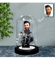 KİŞİYE ÖZEL MOTORCU TASARIMLI IŞIKLI KARİKATÜR FANUS BİBLO FN94