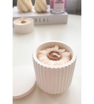 Beyaz Renk Dekoratif Mumluk %100 Soya Mumu Ev Dekorasyonu