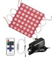 20 Adet 12 Volt 6 Watt 6 Lensli Pembe 3030 SMD Led Modül 12A Tek Renk RF Dimmer 3A Priz Tipi Adaptör