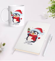 BK Gift Kişiye Özel Yılbaşı Mutlu Yıllar Tasarımlı Beyaz Defter Kalem Kupa Seti - 15