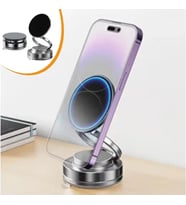 OLLEVRA Vakumlu Manyetik Telefon Tutucu – Güçlü Vakum 360° Döner Araç İçi Telefon Standı, Ultra Sabit Manyetik Destekli Mobil Cihaz Aparatı