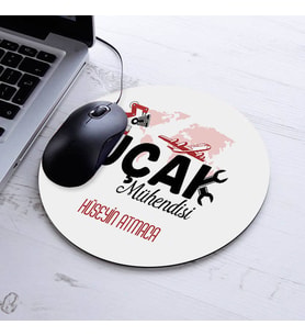 Hediyelik Uçak Mühendisi Yuvarlak Mousepad