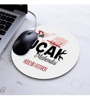 Hediyelik Uçak Mühendisi Yuvarlak Mousepad