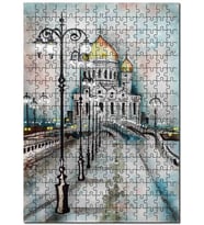 Cakapuzzle Kurtarıcı İsa Katedral Moskova Çizim Görsel Puzzle Yapboz MDF (Ahşap) (120 Parça)