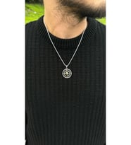 925 Gümüş  Spiga Zincirli Pusula Kolye