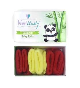 Novibaby 3'lü Bambu Yenidoğan Bebek Çorap I Sunset I 0-6 ay (Karışık)