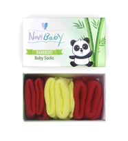 Novibaby 3'lü Bambu Yenidoğan Bebek Çorap I Sunset I 0-6 ay (Karışık)