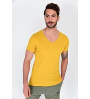 SPR 246 V Yaka Erkek Tshırt (Hardal)