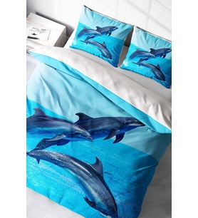 Dolphin3 3d Dijital Baskılı Çift Kişilik Nevresim Takımı