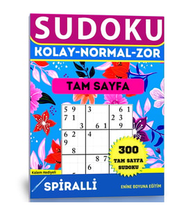Sudoku Tam Sayfa Kolay-Normal-Zor (300 Süper Sudoku Kalem Hediyeli)