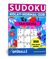 Sudoku Tam Sayfa Kolay-Normal-Zor (300 Süper Sudoku Kalem Hediyeli)