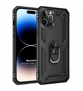 Microsonic Apple iPhone 14 Pro Max Kılıf Military Ring Holder Siyah