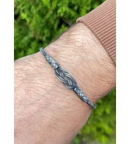 Mavi Sonsuzluk Gümüş Kazaziye Bileklik : Mavi-19-19 cm : Mavi-20-20 cm : Yeşil-18-18 cm : Mavi-19-19 cm (Oksitli)