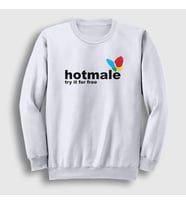 Presmono Unisex Beyaz Hotmale Try It For Free Sweatshirt 427689tt (Beyaz)