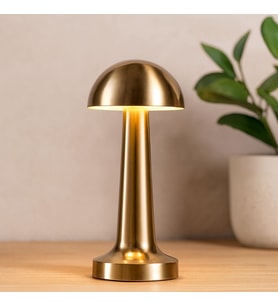 Oval Metal Mantar Masa Lambası - Dokunmatik Type-C 3 Mod