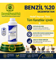 Tüm Kanatlılar, Güvercin ve Kafes Kuşları İçin Benzil %20 1 Lt. Dezenfektan
