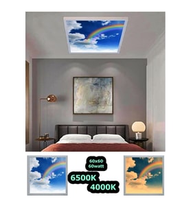 60watt-homojen Led Panel 60x60 -beyaz Kendinden Kasalı-Çocuk yatak Odası Avize-tavana Yapışık Lamba