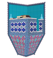 Armada Çini 120X160 Turkuaz Köşeli Cami Kürsüsü