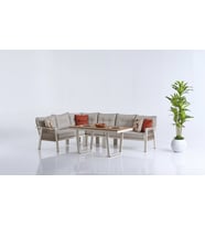 Artemis Plus Bahçe Balkon Köşe Takımı (Krem)