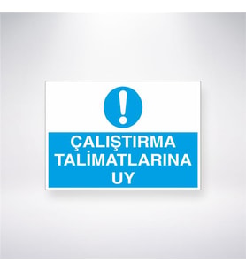 Çalışma Talimatlarına Uy 21x28 Arkası Yapışkanlı Levha