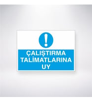 Çalışma Talimatlarına Uy 21x28 Arkası Yapışkanlı Levha