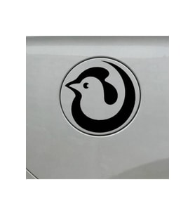 Karikatür Sevimli Tavuk Tasarım Oto Sticker Siyah 15*15 Cm