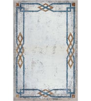 Eliana Home Baskılı, Yıkanabilir Kaymaz Taban Salon Halısı LNA0755 100x150 cm (Gri)