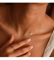 Kişiye Özel 925 Ayar Gümüş Yan Model Arapça İsim Kolye (Gold)