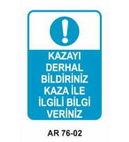 İŞ GÜVENLİĞİ UYARI LEVHASI 1 ADET PVC 21 X 29CM