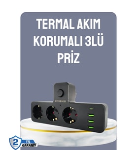 Anahtarlı Çoklu Priz 3 Usb 1 Type-C Hızlı Şarj Destekli