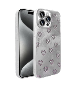 Apple iPhone 15 Pro Max Uyumlu Kılıf Kamera Korumalı Figürlü Zore Ponti Silikon Kapak (Beyaz)