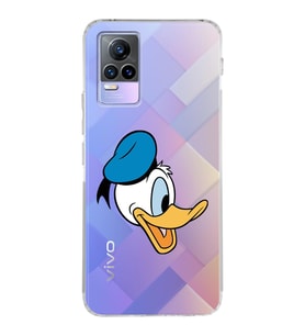 Vivo Y73 Uyumlu Kamera Korumalı Kapak Donald Duck Tasarımlı Şeffaf Silikon Kılıf