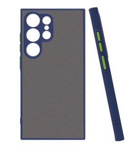 Coverzone Galaxy S24 Ultra ile uyumlu K?l?f Hux Kapak ??k ve Dekoratif Model Toz Kir ve Darbelere Kar?? Koruma Y�kseltilmi? Kenarlar ile Ekstra Koruma Lacivert