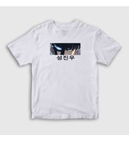 Presmono Unisex Çocuk Beyaz Arise Sung Jinwoo Solo Leveling T-Shirt 434598tt (Beyaz)