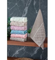 Jakarlı %100 Pamuklu 6'lı Lüks Kutulu Çeyizlik Mutfak Havlusu 30X50 - 00743 (Karışık)
