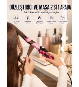 Saç Düzleştirici Ve Maşa İkili Saç Şekillendirici (Kopya)