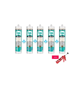 Sista Şeffaf Silikon 5 Adet 280 ml +Silikon Tabancası Hediye