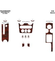 Meriç® Volkswagen New Beettle Ön Torpido Kaplama Maun 11 Parça 1998-2002 (Maun)
