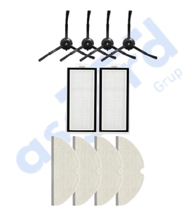 ROBOROCK Q5, Q5+, Q5 PRO,Q5 PRO+ UYUMLU 4 Yan Fırça 2 Filtre 4 Mop PKT-iasgf0000492