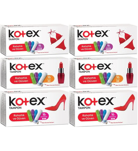 Kotex Tampon Süper - Mini - Normal 96 Lı Karma Set (6PK*16)