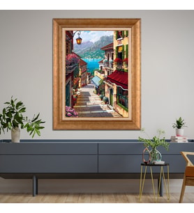 Altın Varaklı Paspartulu Çerçeveli Tablo rv417