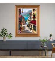 Altın Varaklı Paspartulu Çerçeveli Tablo rv417