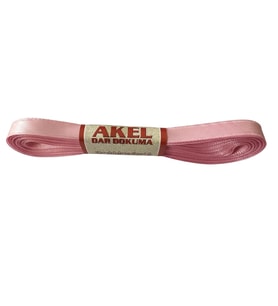 Dar Dokuma Toz Pembe Saten Kurdele - 1 Cm. x 10 Metre - 1 Adet