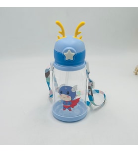 PİPETLİ GEYİK MATARA 600 ML (Mavi)