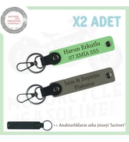 Lojistik Firma Çalışanlarına Özel İsim Ve Plaka Yazılı x2 Anahtarlık Armağan, Kül Gri-F Yeşil-Laci (Çok Renkli)