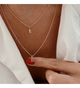 14 k altın kaplama ikili harfli zincir kolye (tüm harfler mevcuttur)